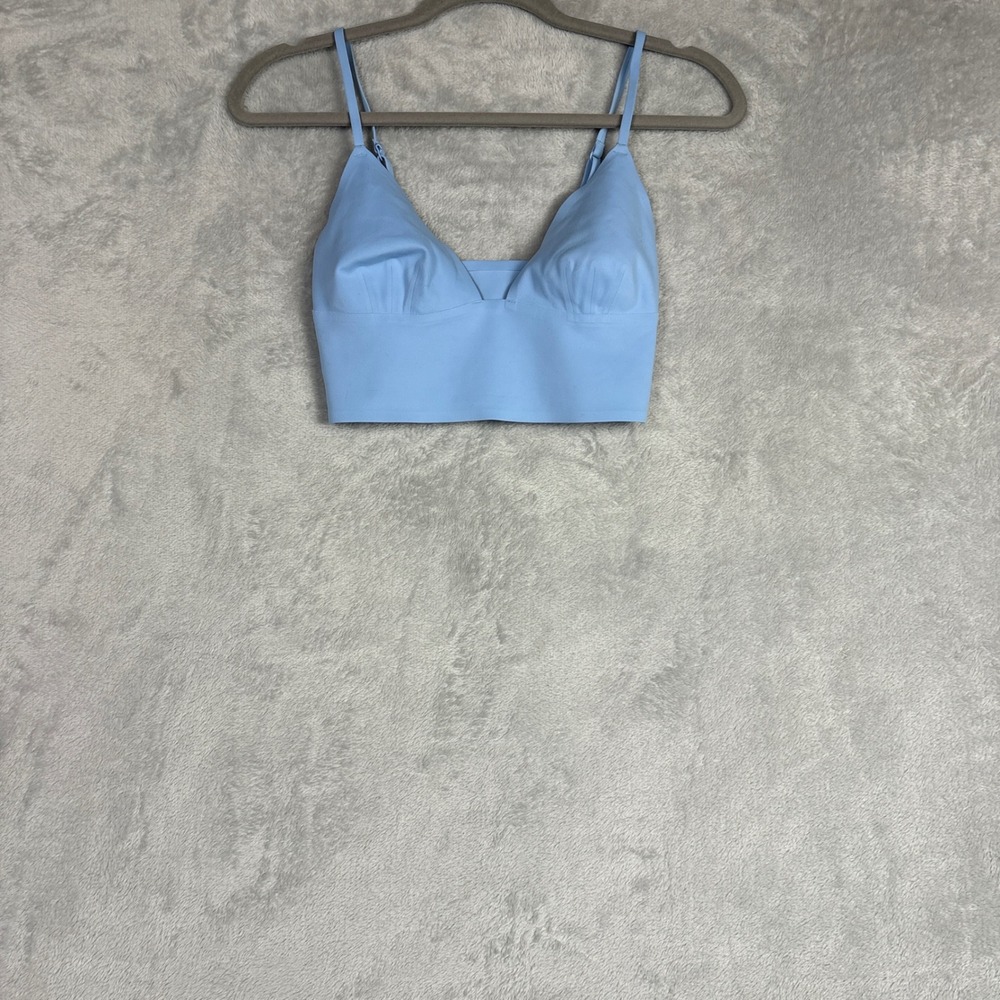 Intimately Free People Bralette V-Neck Crop Top Adjustable Straps M Blue Lounge